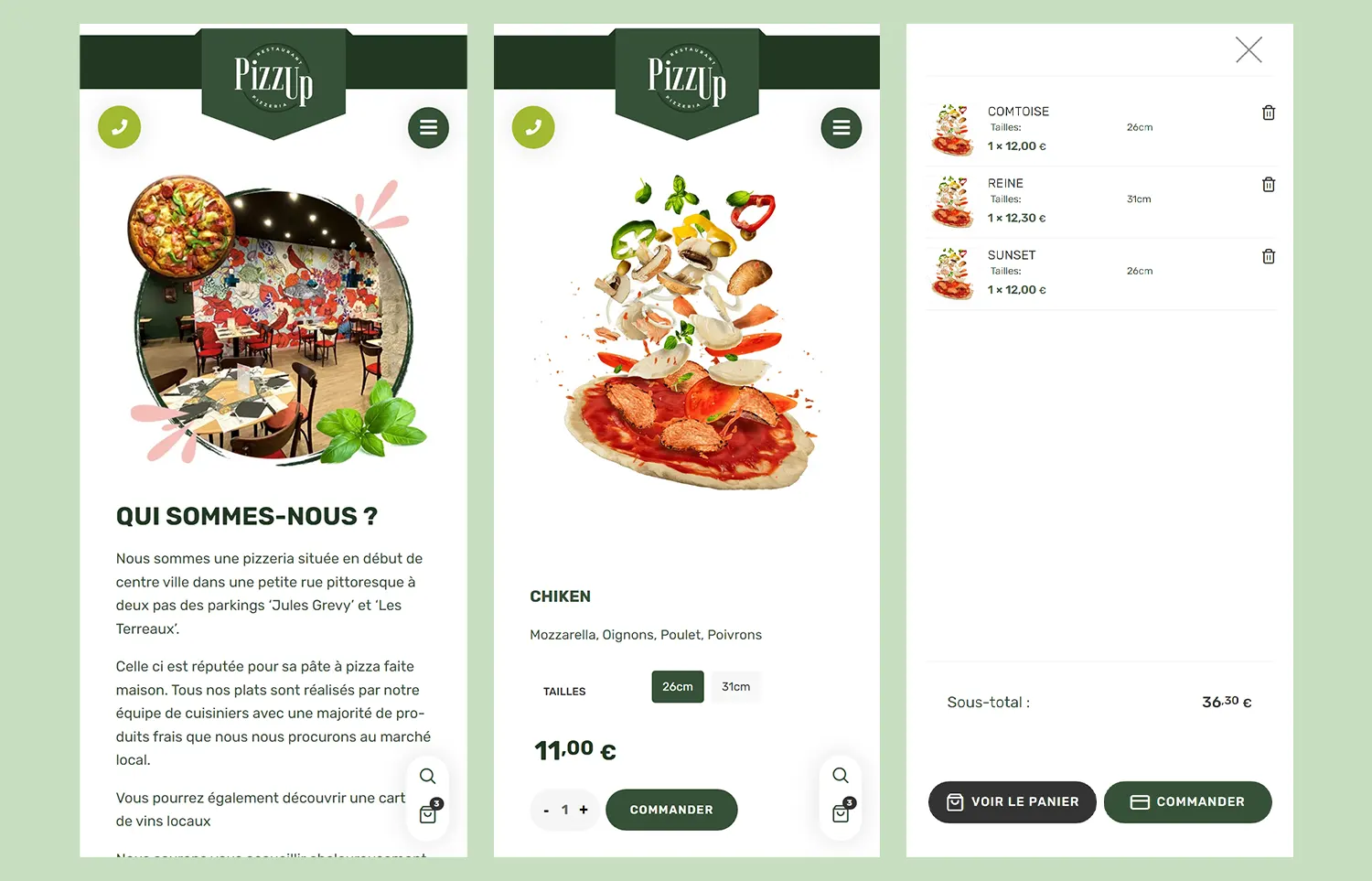Pizzup - site e-commerce Capsicom