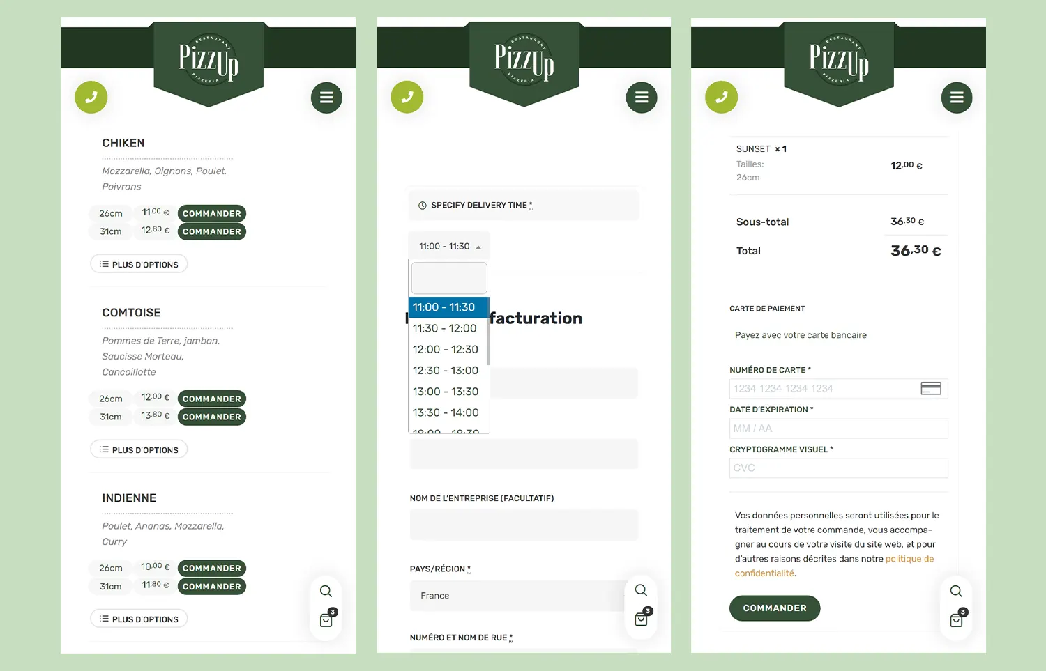 Pizzup - site e-commerce Capsicom