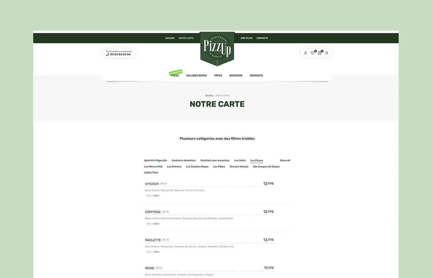 Pizzup - site e-commerce Capsicom